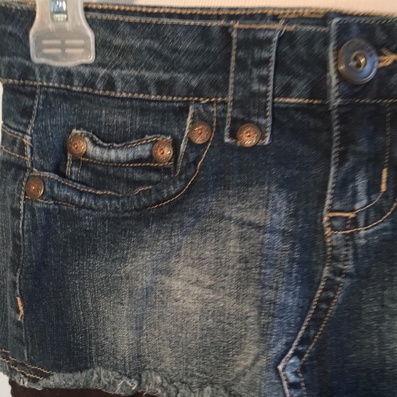 Candie’s denim and black sheer flounce skirt - Picture 2 of 6